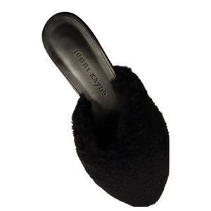 Brand new Jenni Kayne true shearling black mules, retailing at $425